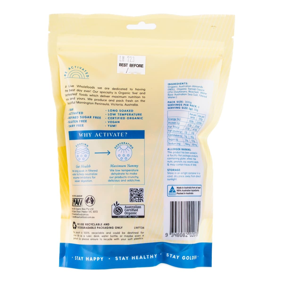 Thumbnail Live Wholefoods Org Activated Tamari Almonds 300g