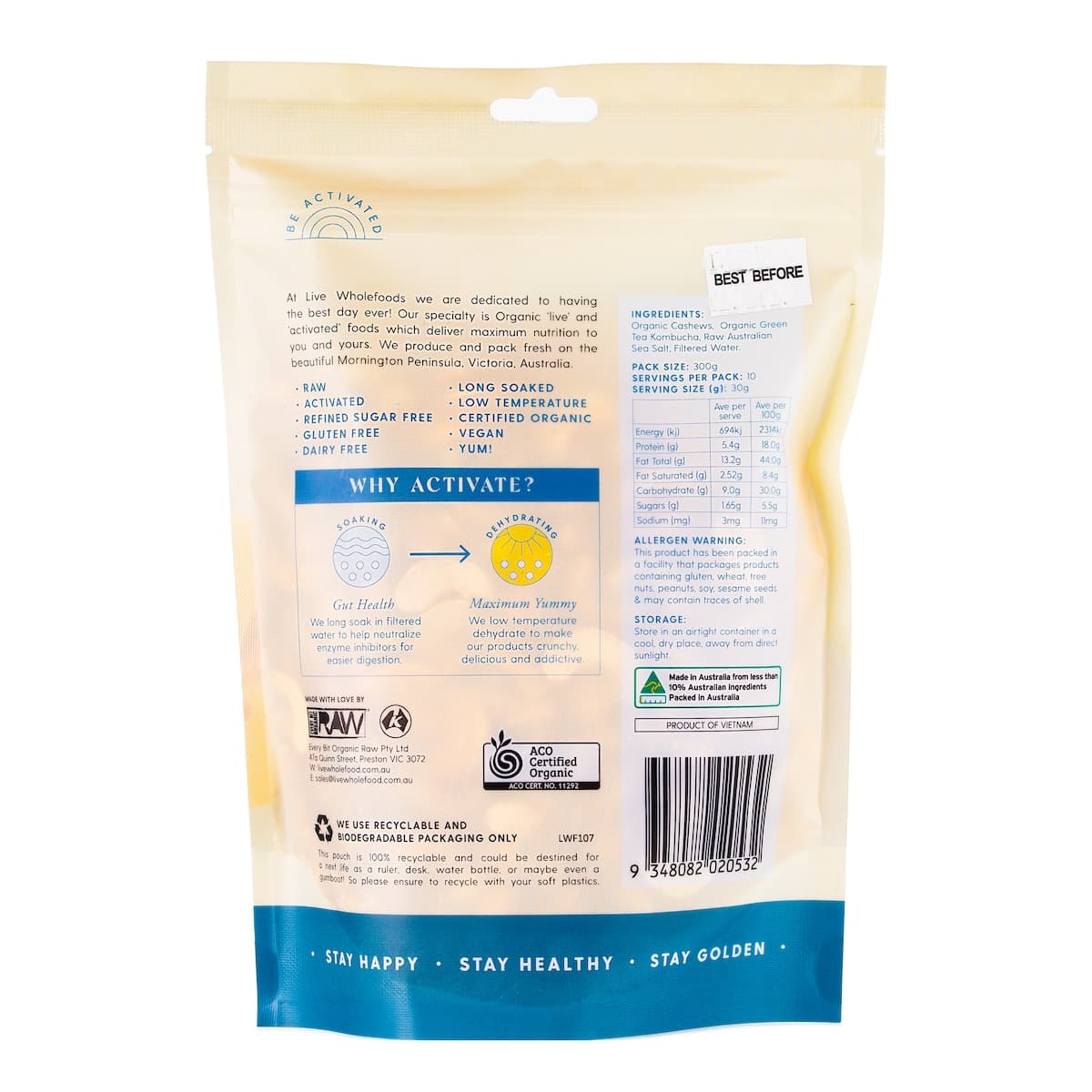 Thumbnail Live Wholefoods Organic Activated Cashews 300g
