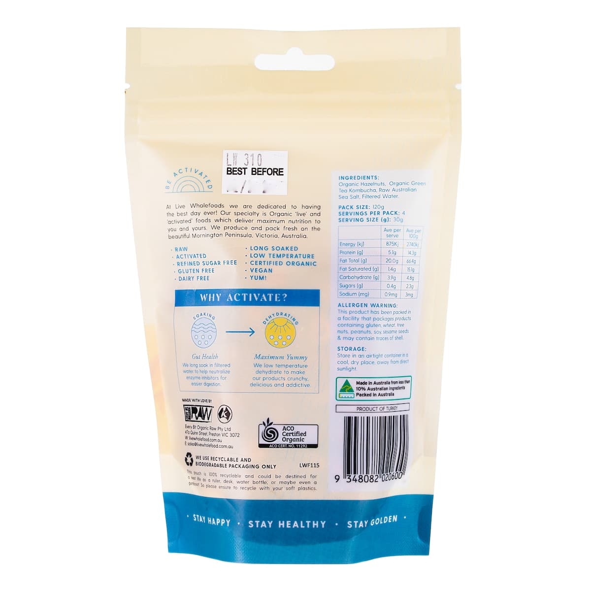 Thumbnail Live Wholefoods Organic Activated Hazelnuts 120g