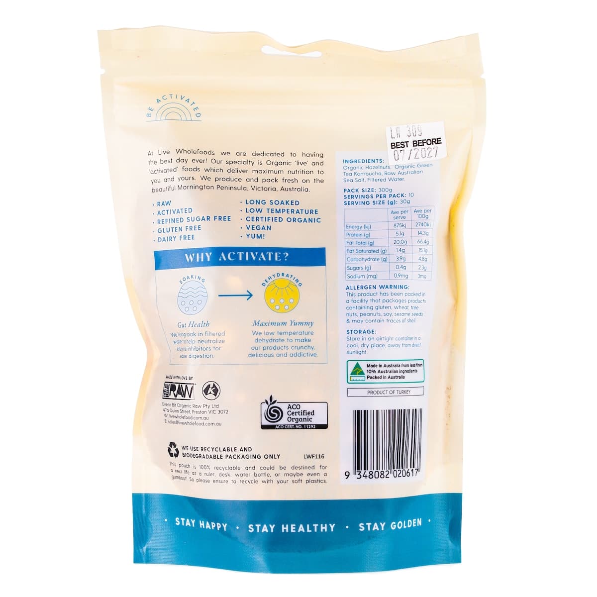 Thumbnail Live Wholefoods Organic Activated Hazelnuts 300g