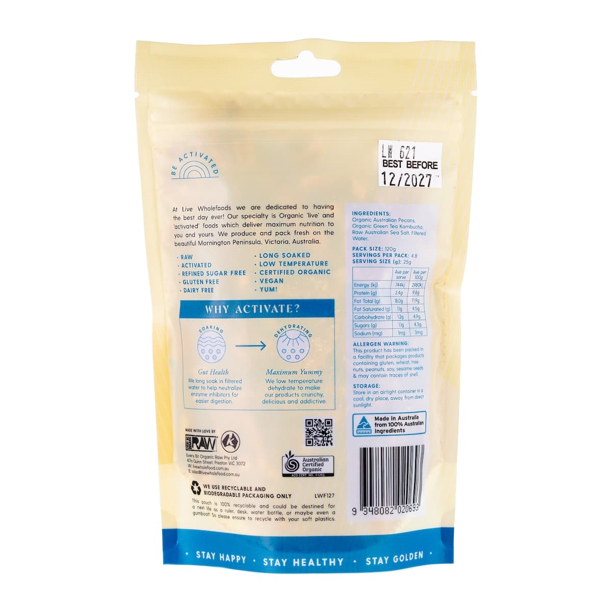 Thumbnail Live Wholefoods Organic Activated Pecans 120g