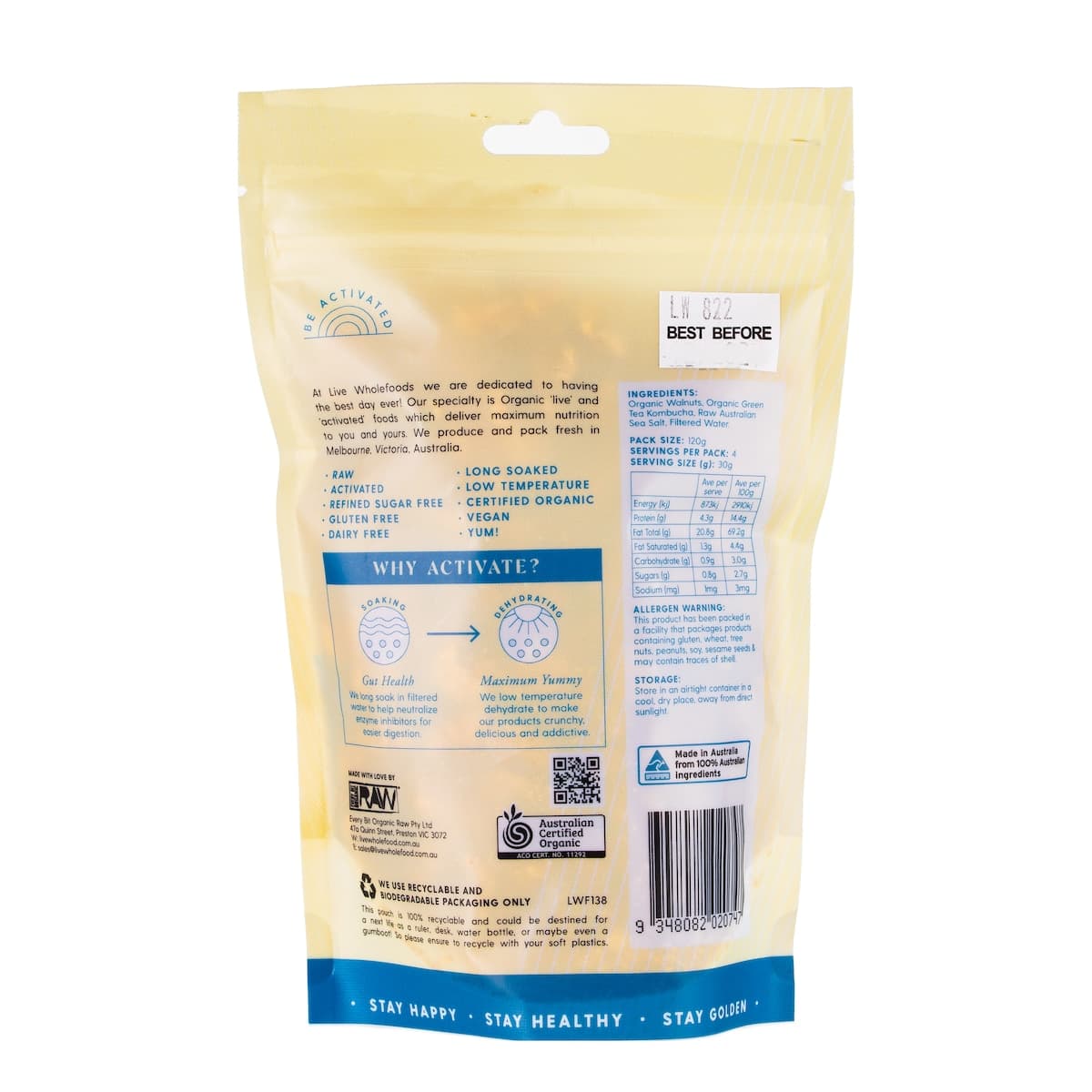 Thumbnail Live Wholefoods Organic Activated Walnuts 120g