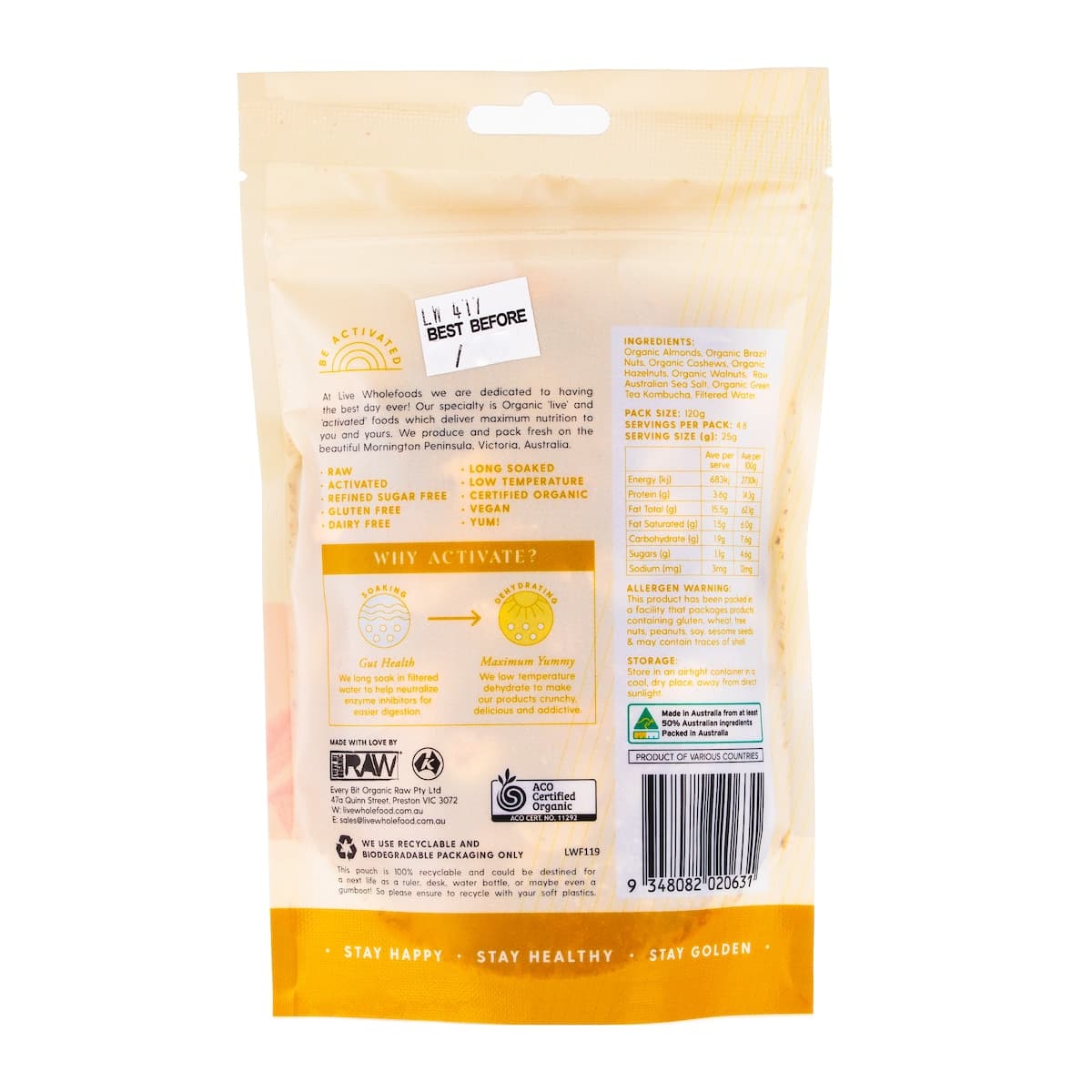 Thumbnail Live Wholefoods Organic Activated Mixed Nuts 120g