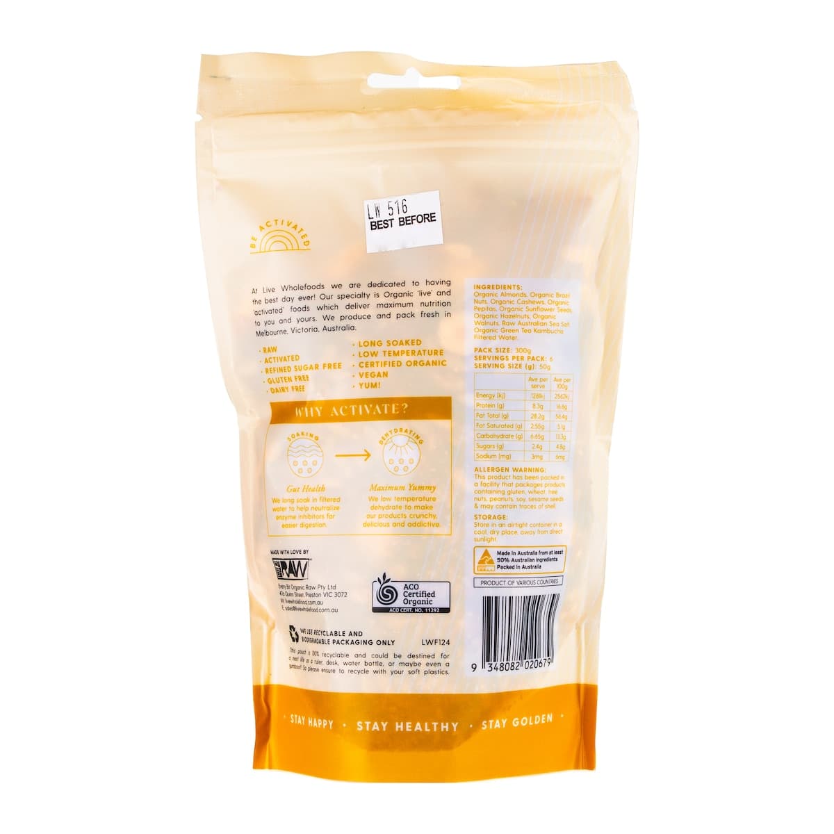 Thumbnail Live Wholefoods Org Activated Mixed Nuts & Seeds 300g