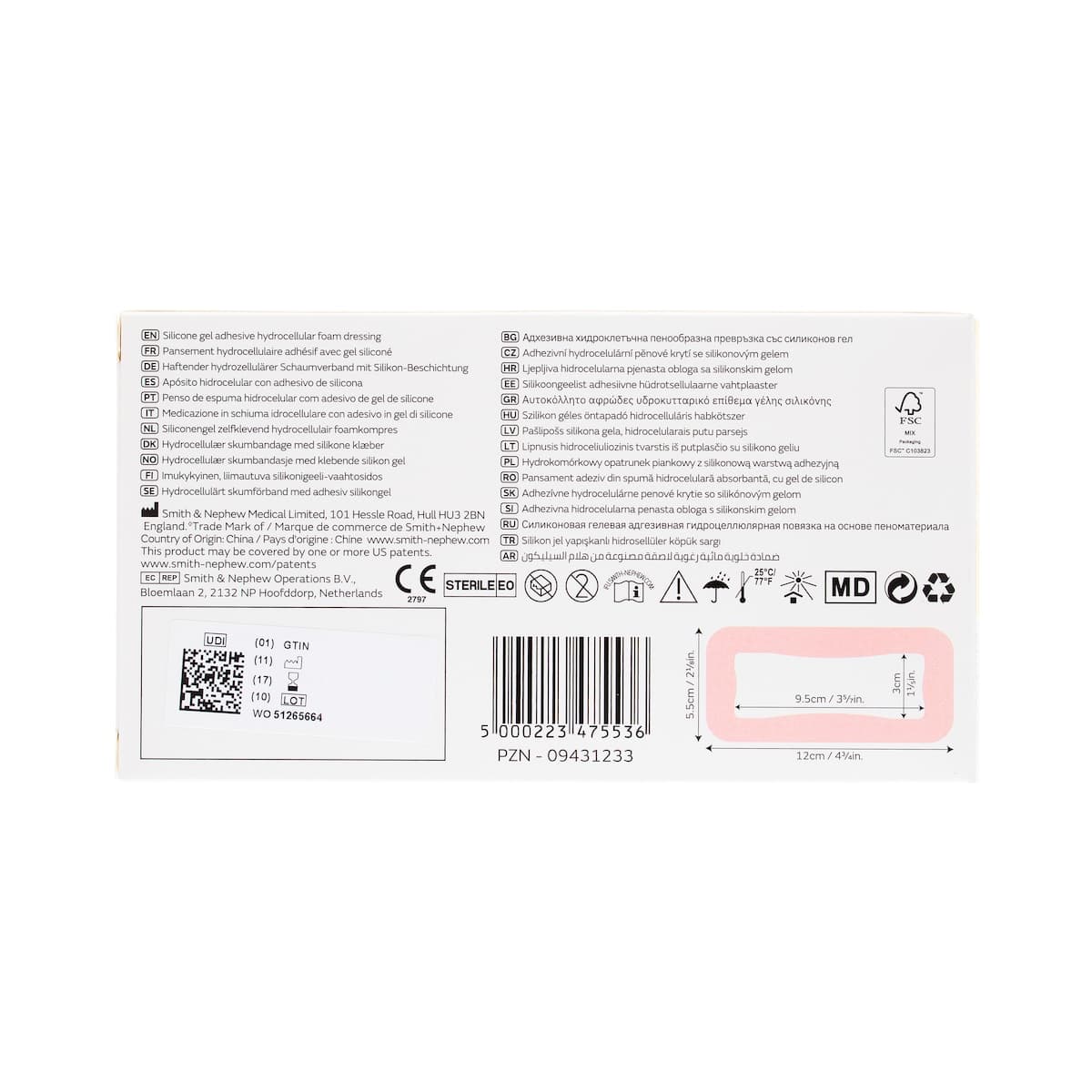 Thumbnail Allevyn Gentle Border Lite Foam Dressing 5.5cm x 12.5cm 10 Pack