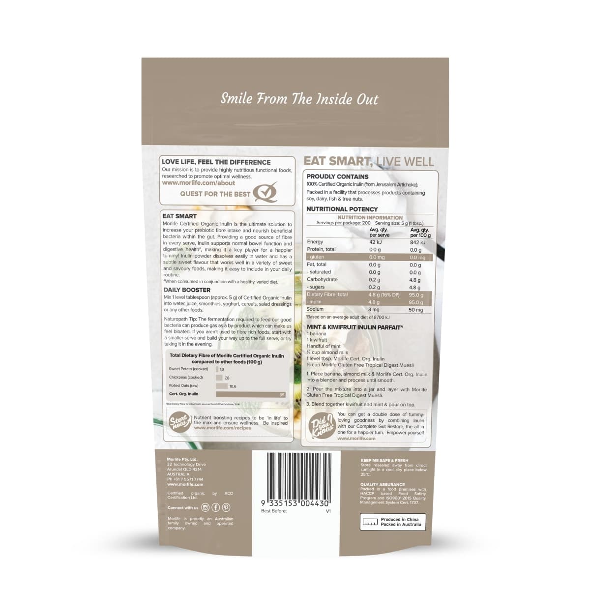 Thumbnail Morlife Certified Organic Inulin Powder 1kg