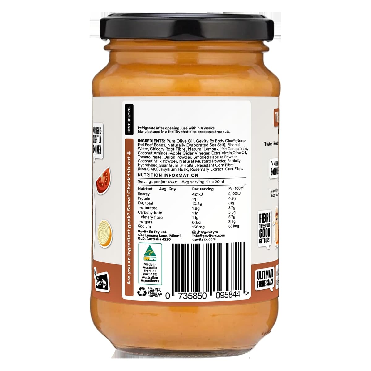 Thumbnail Gevity Rx Bone Broth Sauce Better Belly BBQ 375ml
