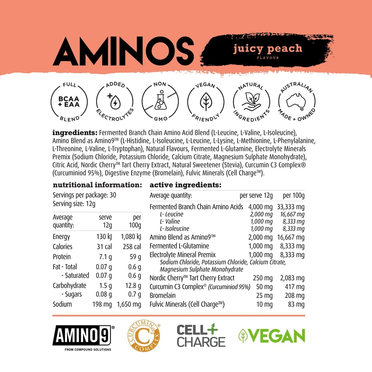 Thumbnail White Wolf Nutrition Aminos Juicy Peach 360G