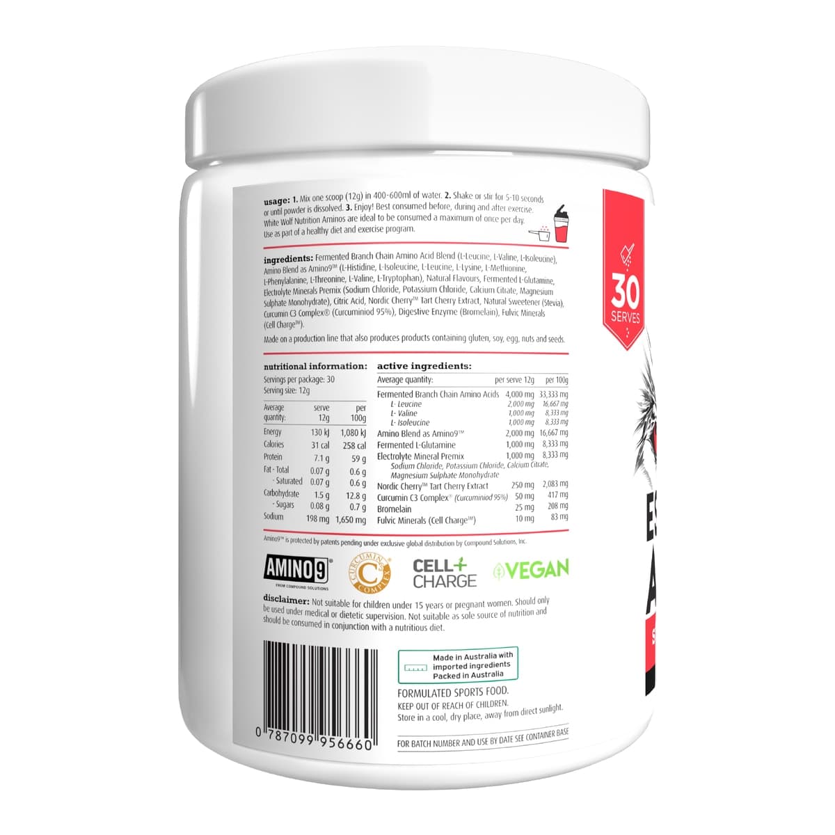 Thumbnail White Wolf Nutrition Aminos Strawberry Kiwi 360G