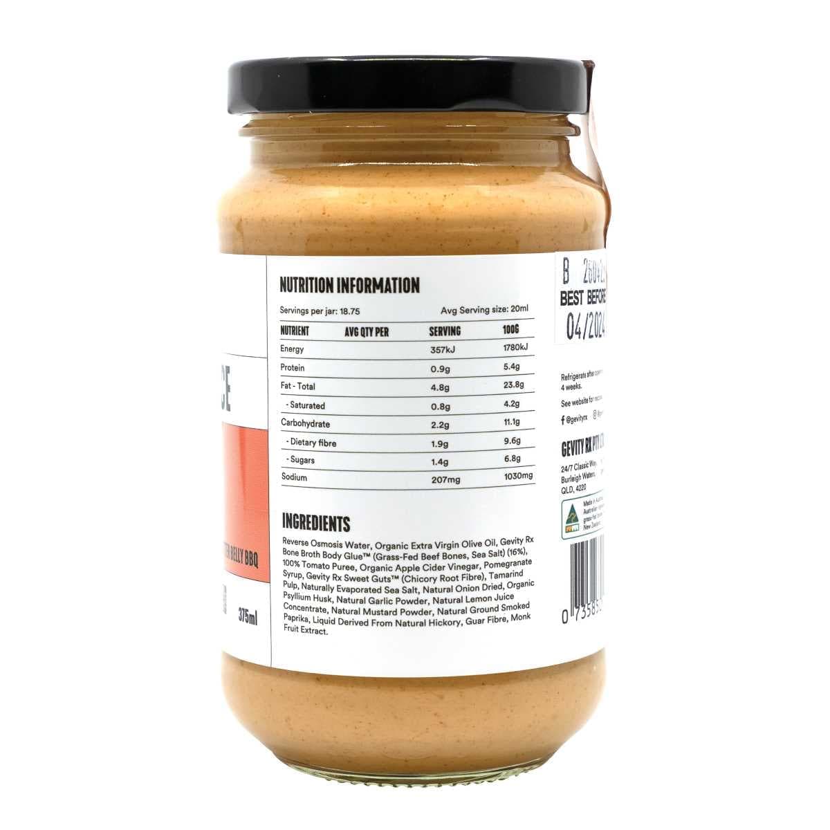 Thumbnail Gevity Rx Bone Broth Sauce Better Belly BBQ 375ml