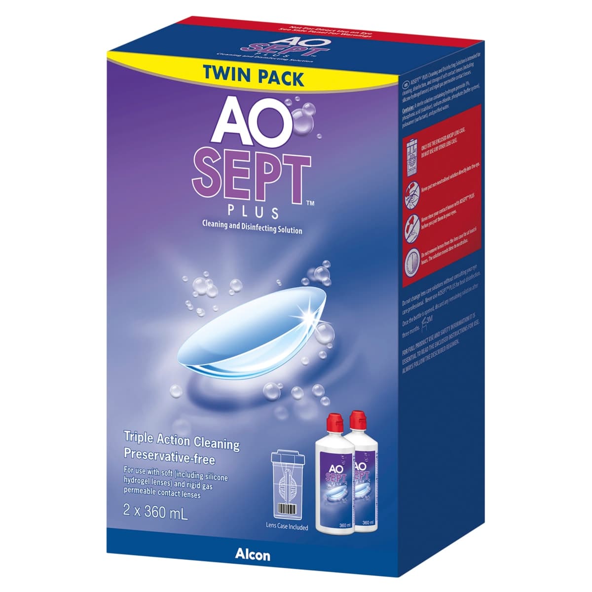 Thumbnail AoSept Plus Lens Solution 2 x 360ml + 1 Lens Case