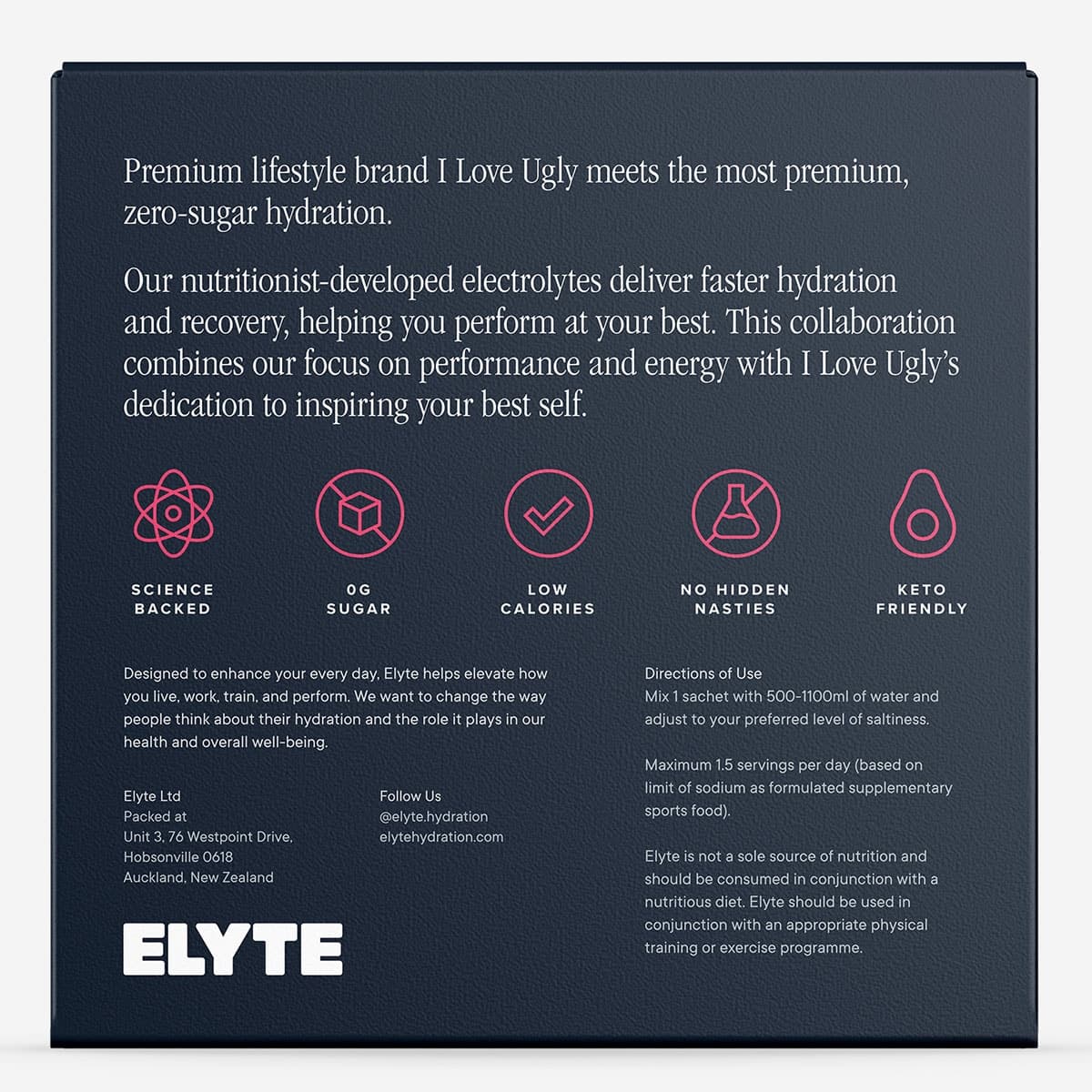 Thumbnail Elyte Hydration Powder Electrolyte Drink Rasperry Lemonade 30 Pack