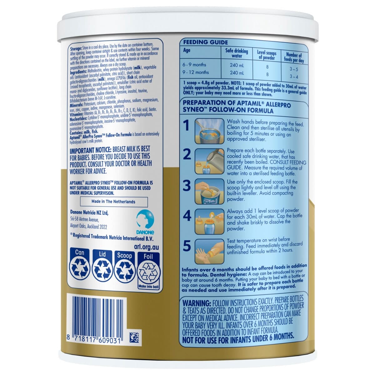 Thumbnail Aptamil AllerPro Syneo Allergy Premium Follow-On Infant Formula Stage 2 900g
