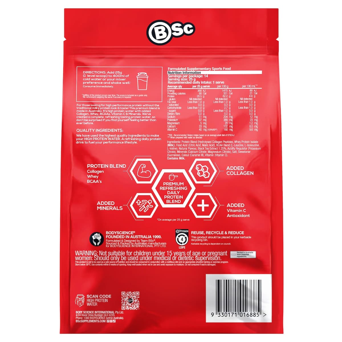 Thumbnail BSc High Protein Water Peach Iced Tea 350g