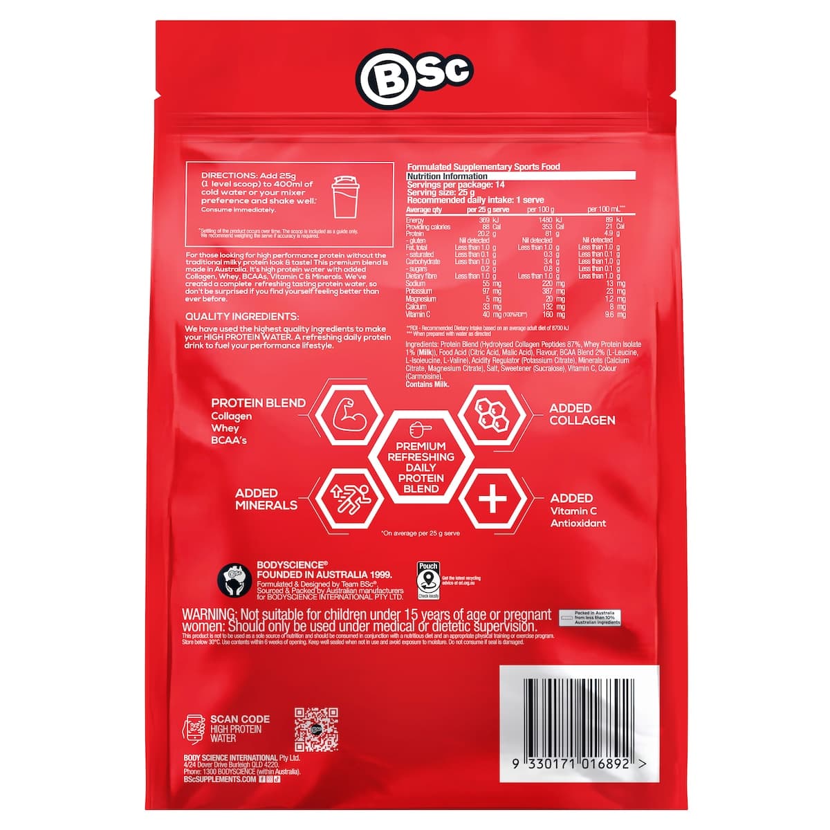 Thumbnail BSc High Protein Water Strawberry Lime 350g