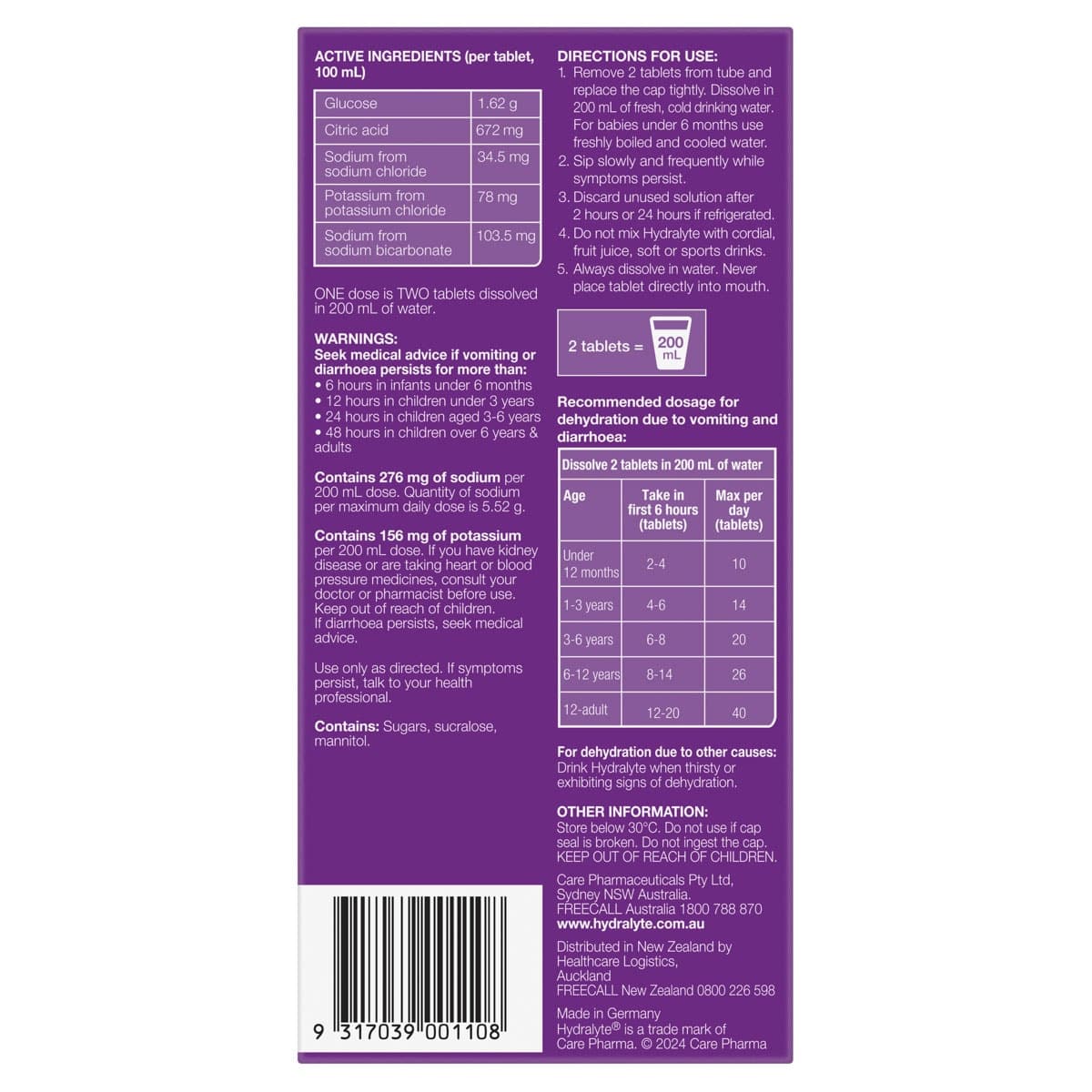 Thumbnail Hydralyte Effervescent Electrolyte Tablets Apple Blackcurrant 40 Pack