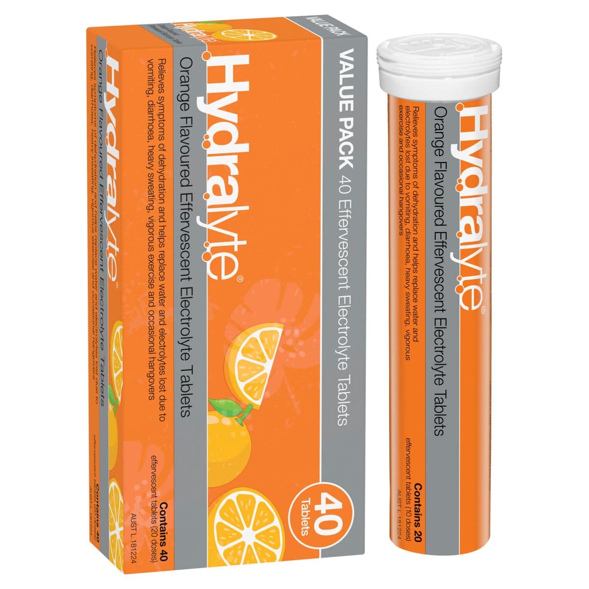 Thumbnail Hydralyte Effervescent Electrolyte Tablets Orange 40 Pack