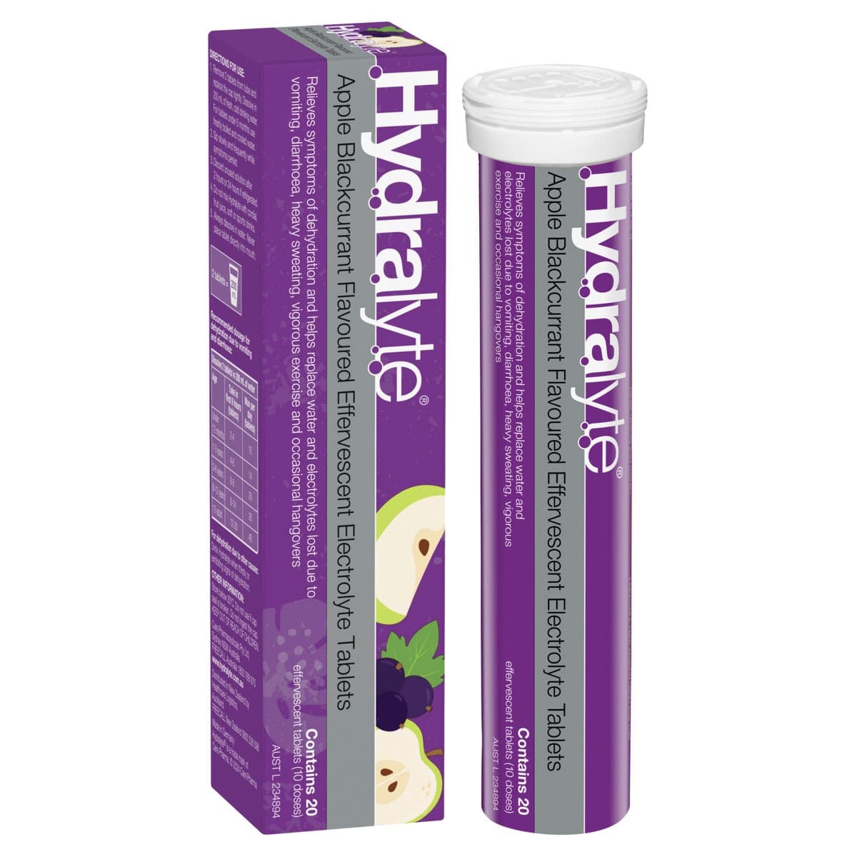 Thumbnail Hydralyte Effervescent Electrolyte Tablets Apple Blackcurrant 20 Pack
