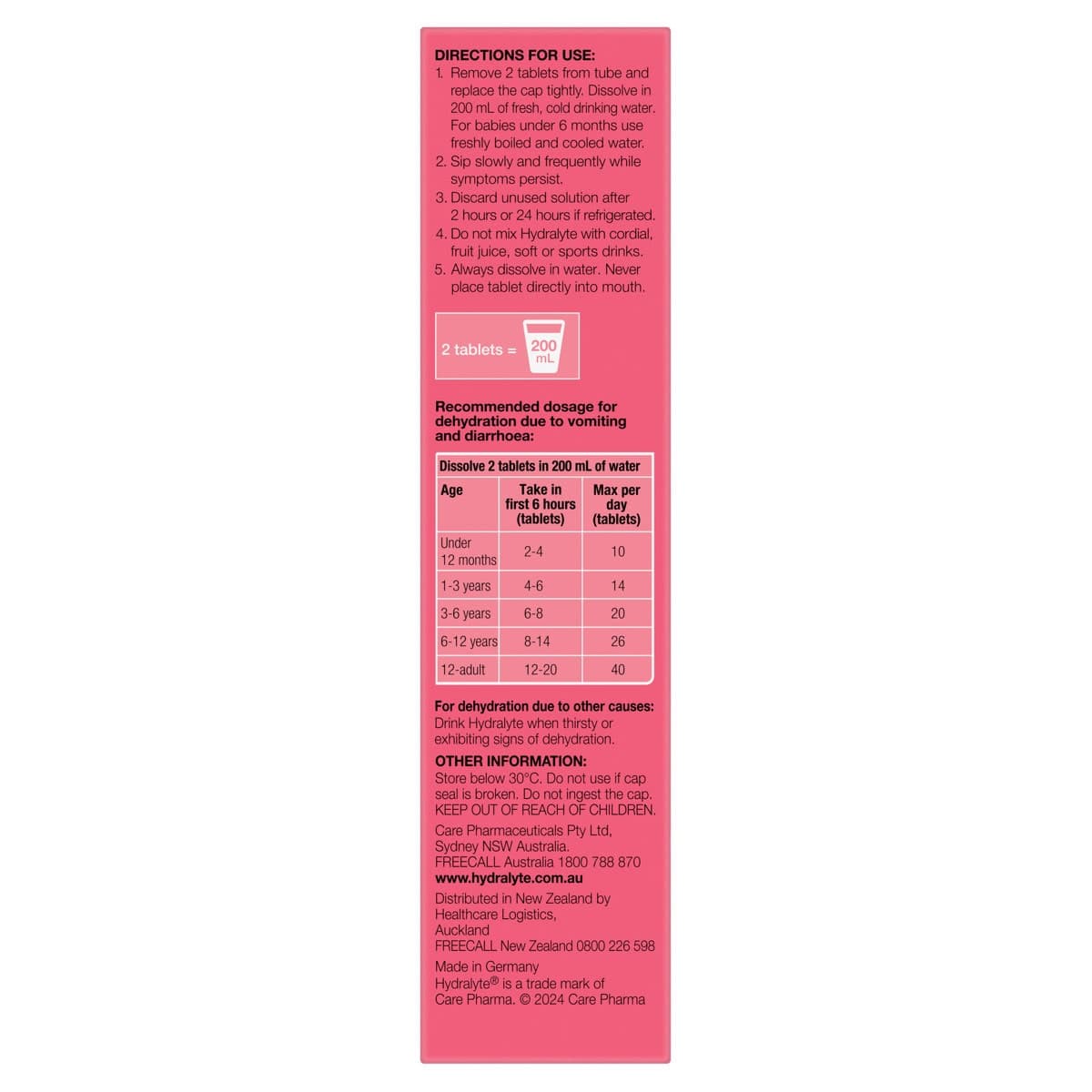 Thumbnail Hydralyte Effervescent Electrolyte Tablets Strawberry Kiwi 20 Pack