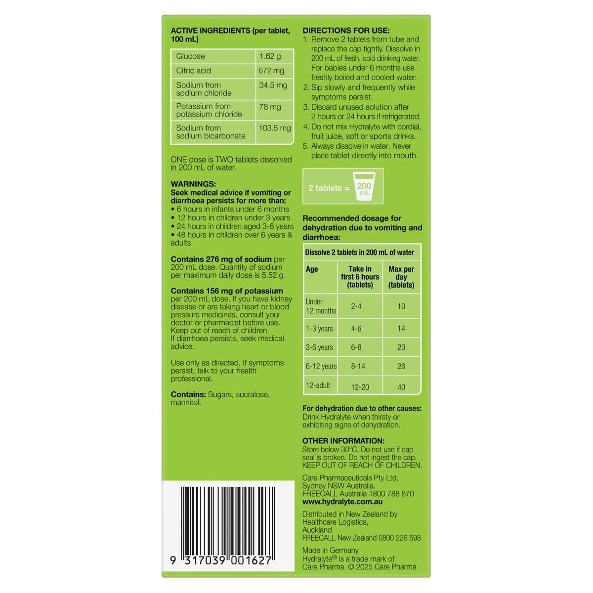 Thumbnail Hydralyte Effervescent Electrolyte Tablets Lemon Lime 40 Pack