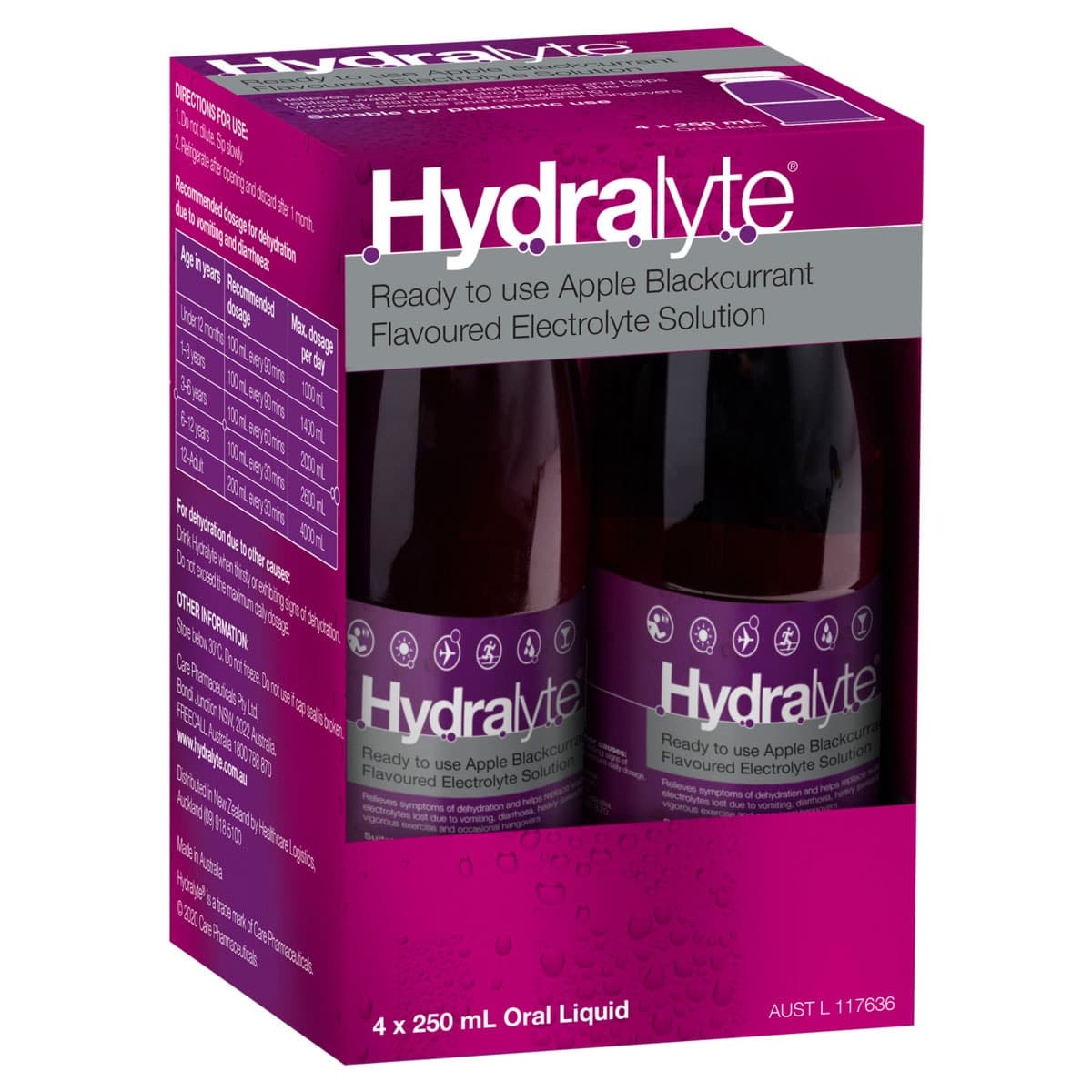 Thumbnail Hydralyte Ready to Drink Solution Apple Blackcurrant 4 x 250ml