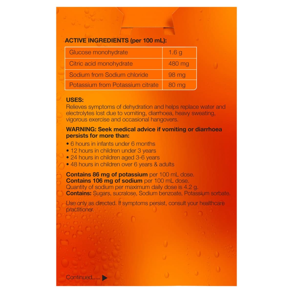 Thumbnail Hydralyte Ready to Use Electrolyte Solution Orange 4 x 250ml