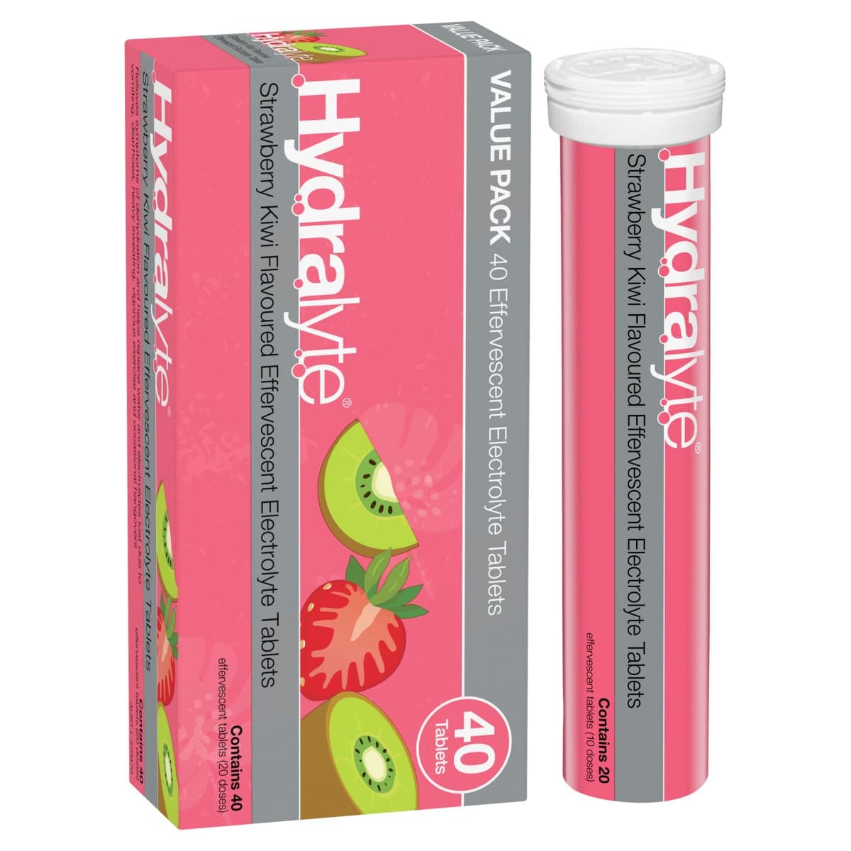 Thumbnail Hydralyte Effervescent Electrolyte Tablets Strawberry Kiwi 40 Pack