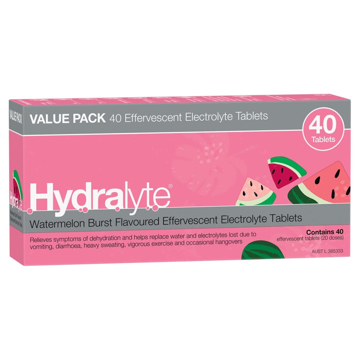 Thumbnail Hydralyte Effervescent Electrolyte Tablets Watermelon 40 Pack