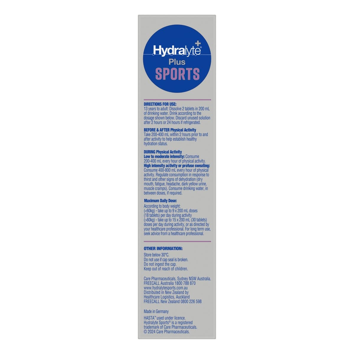 Thumbnail Hydralyte Plus Sport Effervescent Electrolyte Tablets 20 Pack
