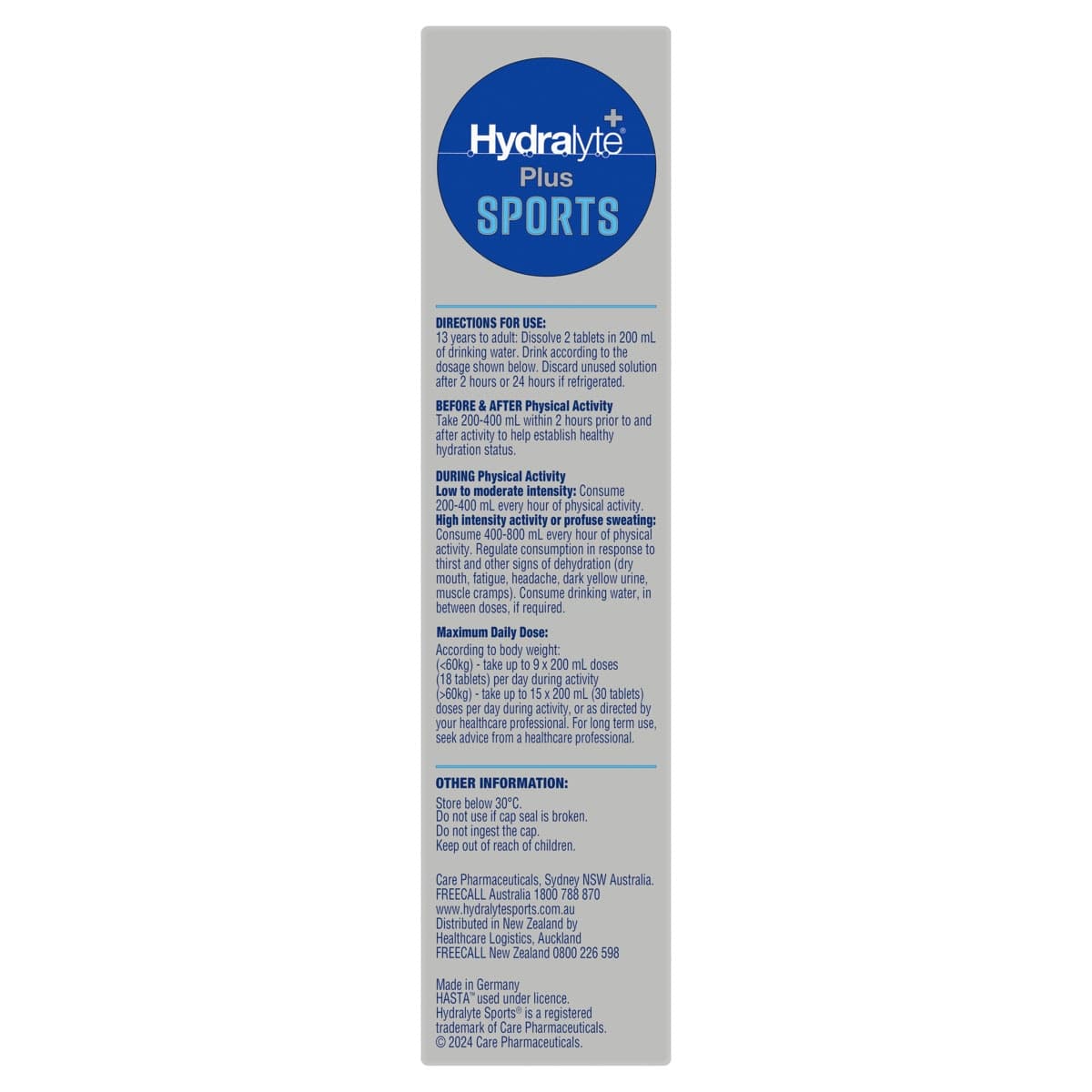Thumbnail Hydralyte Plus Sport Effervescent Electrolyte Tablets Blueberry 20 Pack
