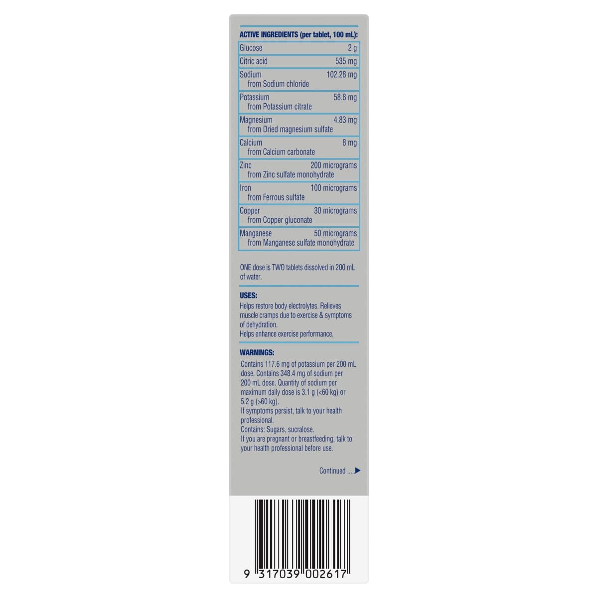 Thumbnail Hydralyte Plus Sport Effervescent Electrolyte Tablets Blueberry 20 Pack