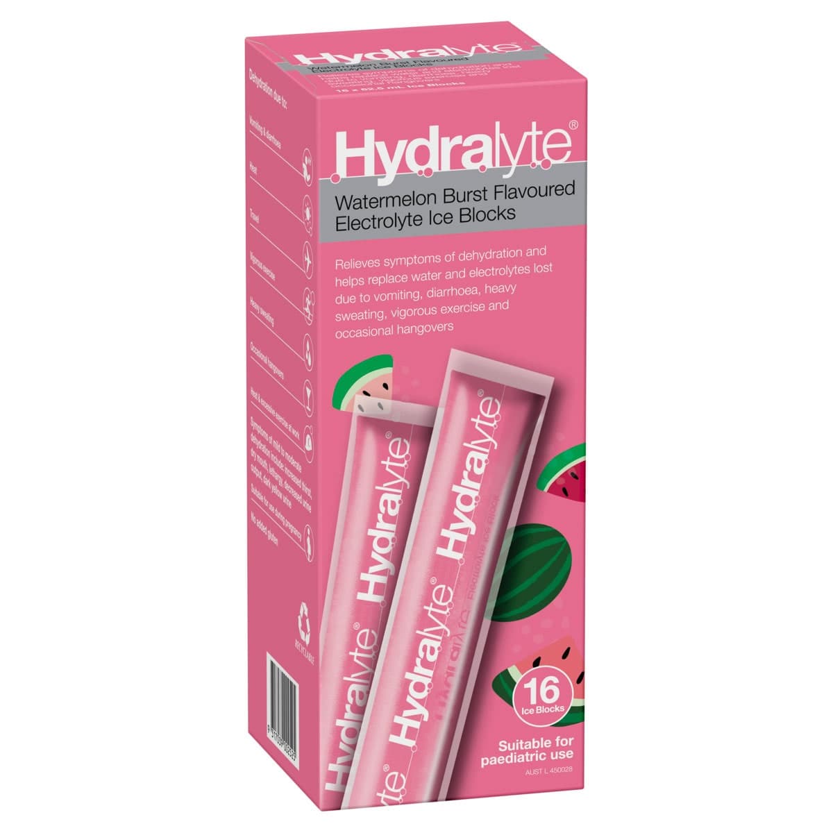 Thumbnail Hydralyte Electrolyte Ice Blocks Watermelon Burst 16 Pack
