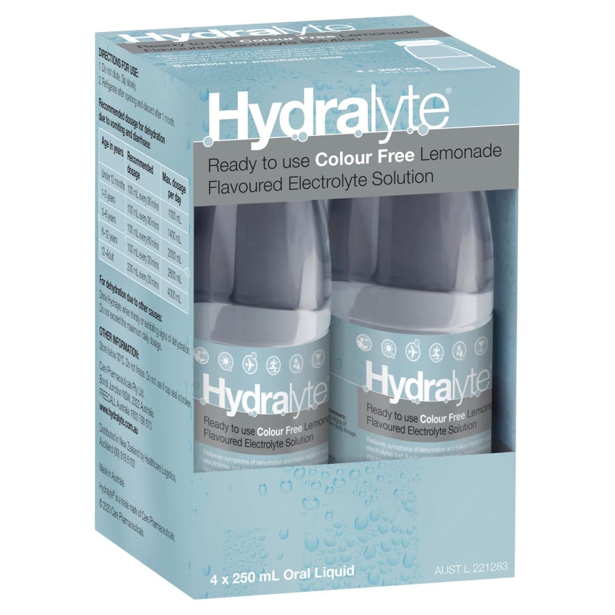 Thumbnail Hydralyte Electrolyte Solution Colour Free Lemonade 4 x 250ml