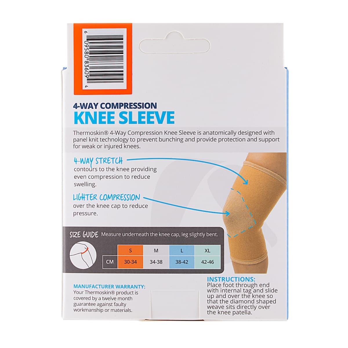 Thumbnail Thermoskin 4-Way Elastic Support Knee Sleeve S
