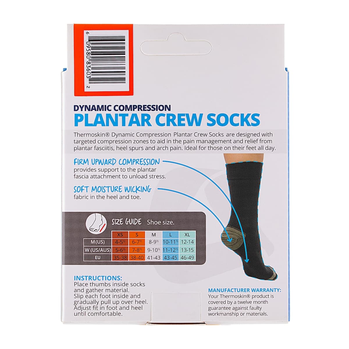 Thumbnail Thermoskin Plantar FXT Compression Crew Socks S