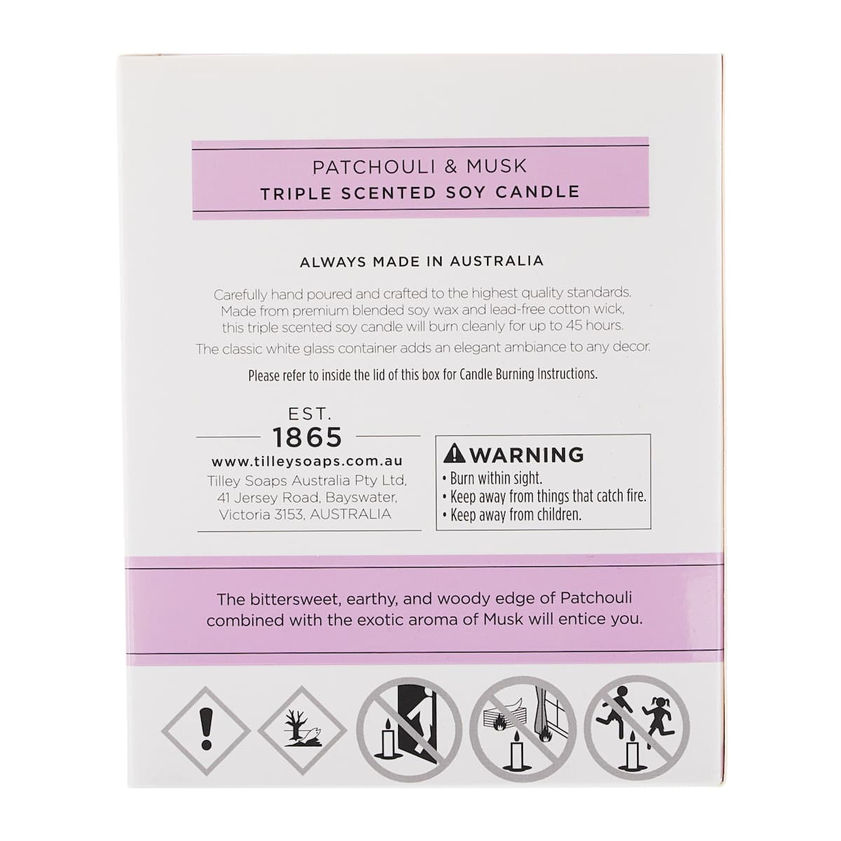 Thumbnail Tilley Scented Soy Candle Patchouli & Musk 240g