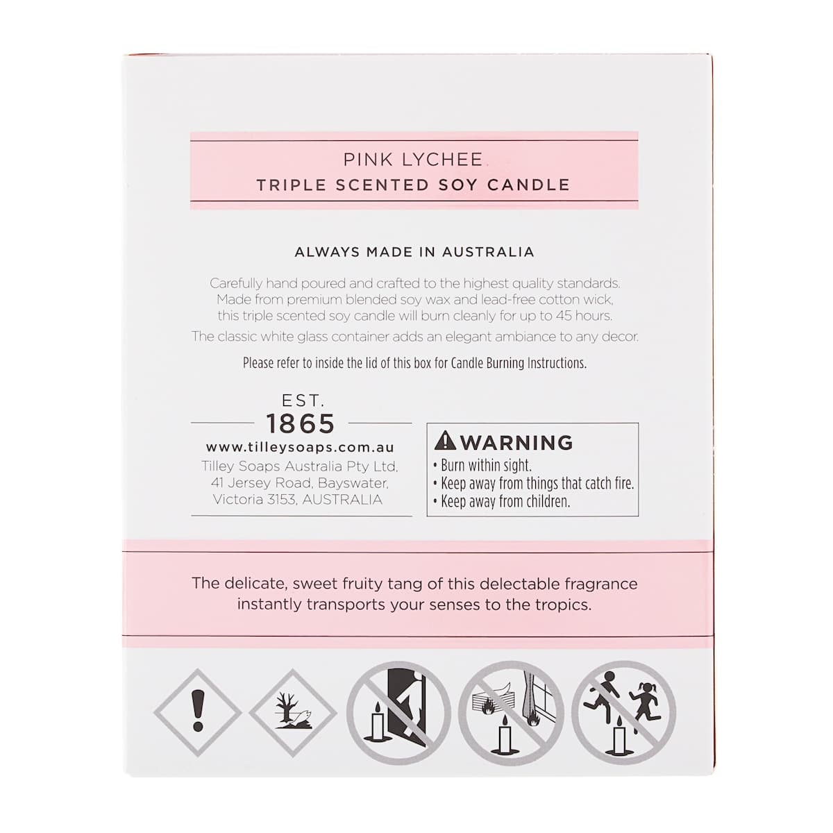 Thumbnail Tilley Scented Soy Candle Pink Lychee 240g