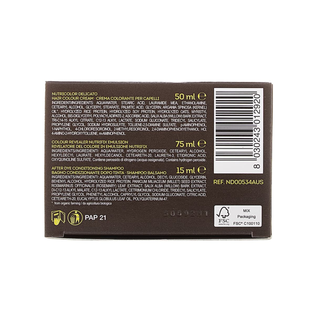 Thumbnail Biokap Nutricolor Delicato 5.34 Honey Chestnut 140ml