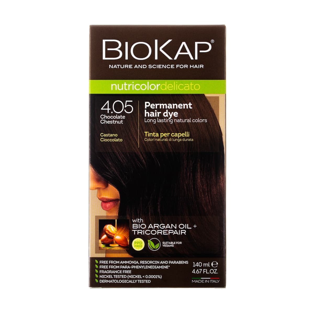 Thumbnail Biokap Nutricolor Delicato 4.05 Chocolate Chestnut 140ml