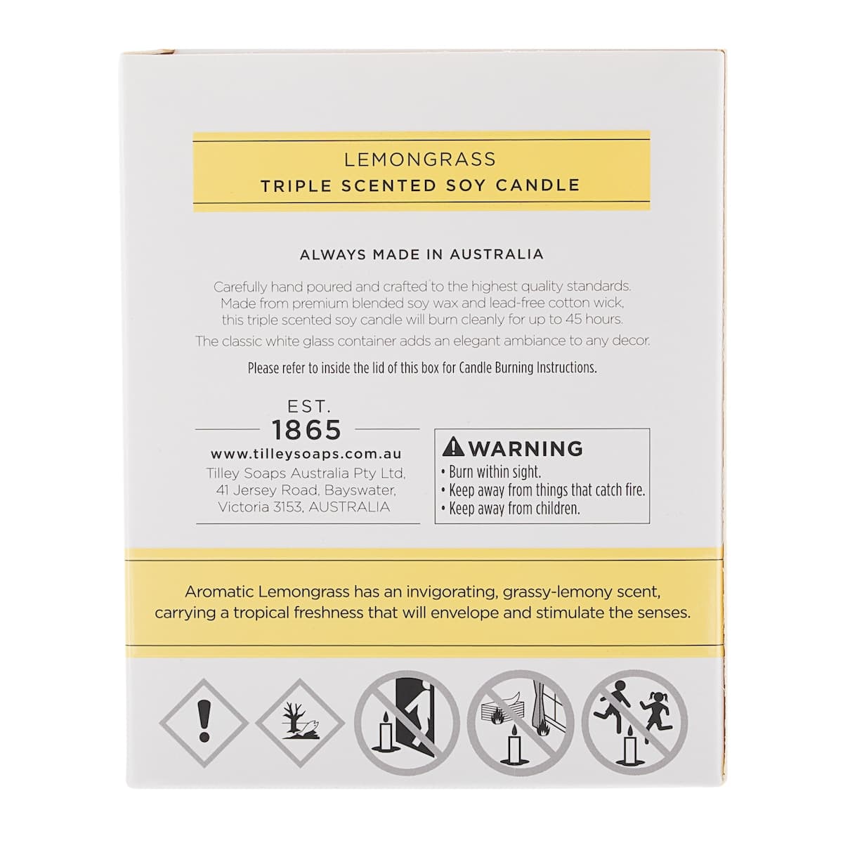 Thumbnail Tilley Scented Soy Candle Lemongrass 240g