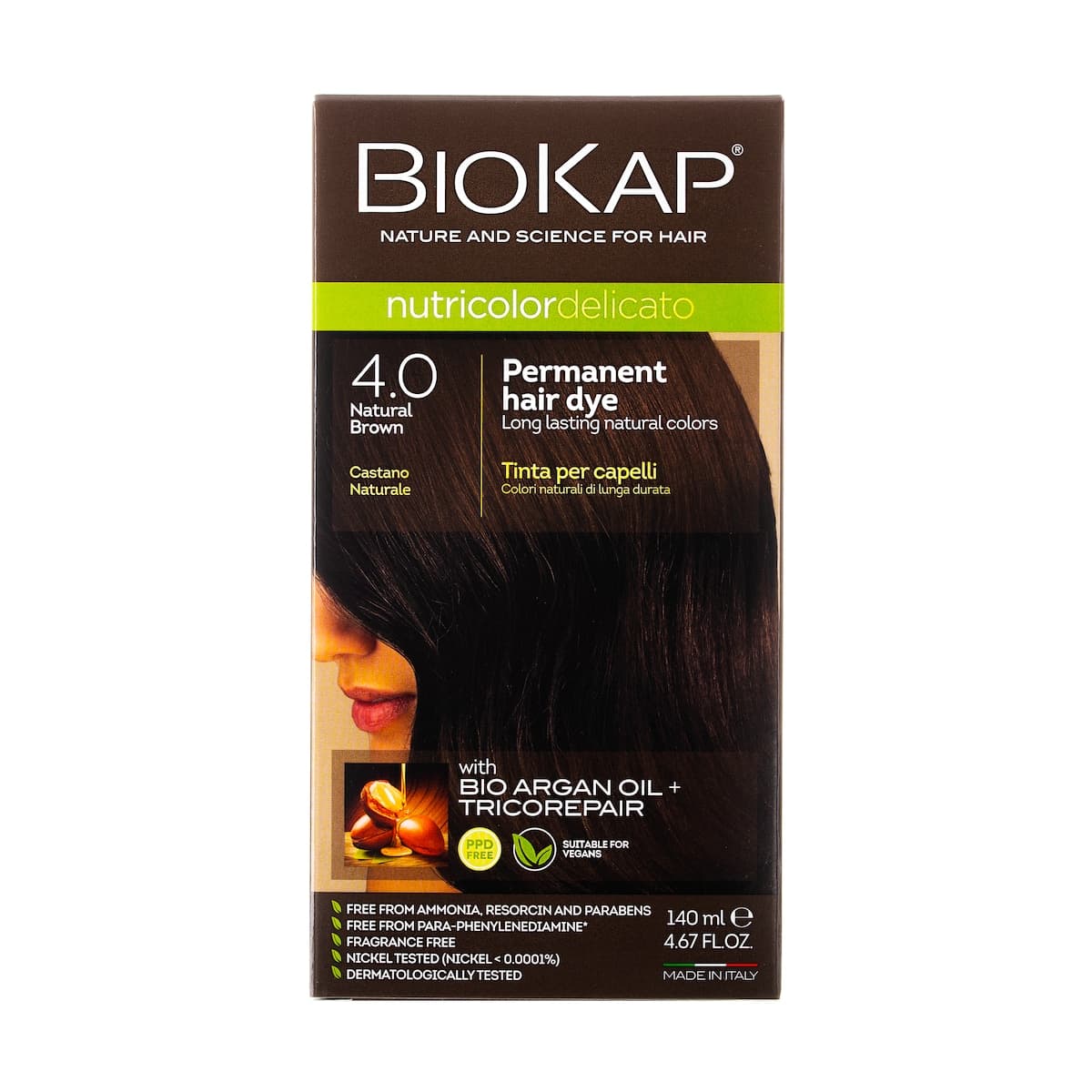 Thumbnail Biokap Nutricolor Delicato 4.0 Natural Brown 140ml
