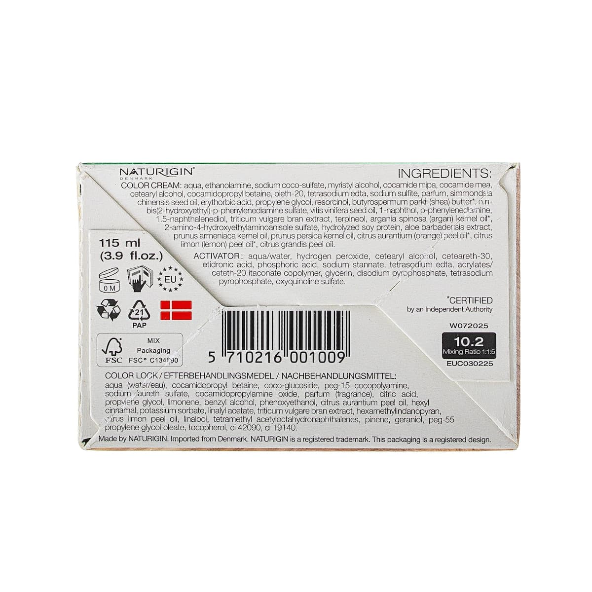 Thumbnail Naturigin 10.2 Lightest Ash Blonde Natural Permanent Hair Colour