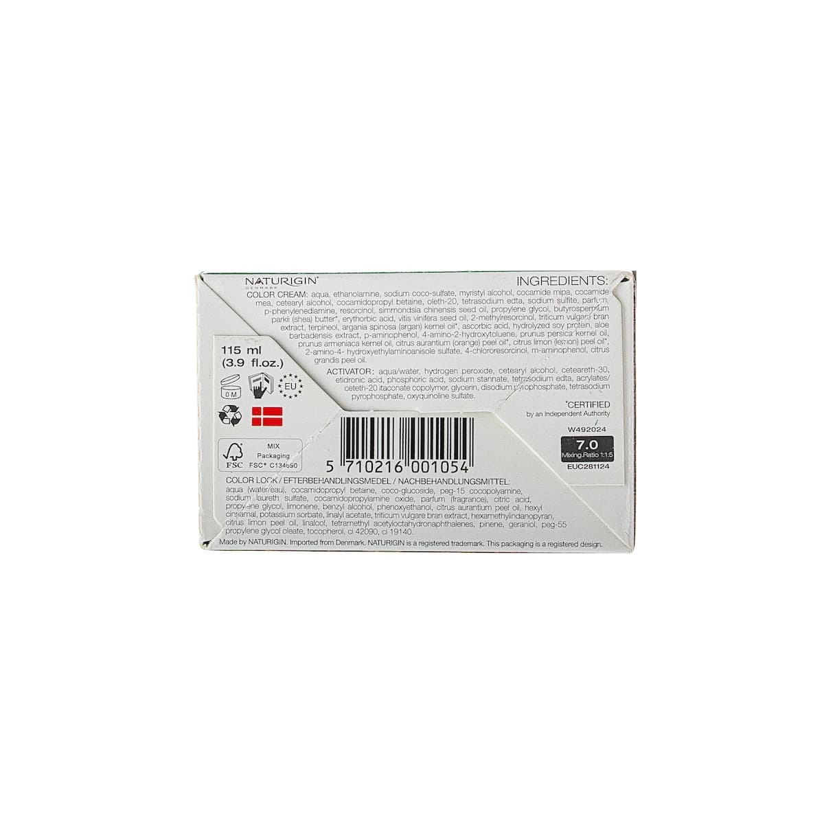 Thumbnail Naturigin 7.0 Natural Medium Blonde Natural Permanent Hair Colour