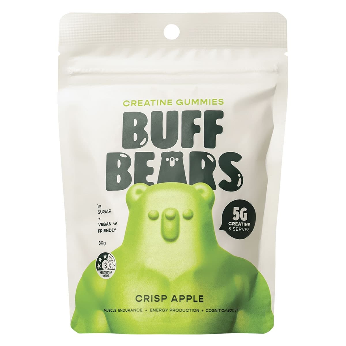 Thumbnail Buff Bears Creatine Gummies Crisp Apple 80g