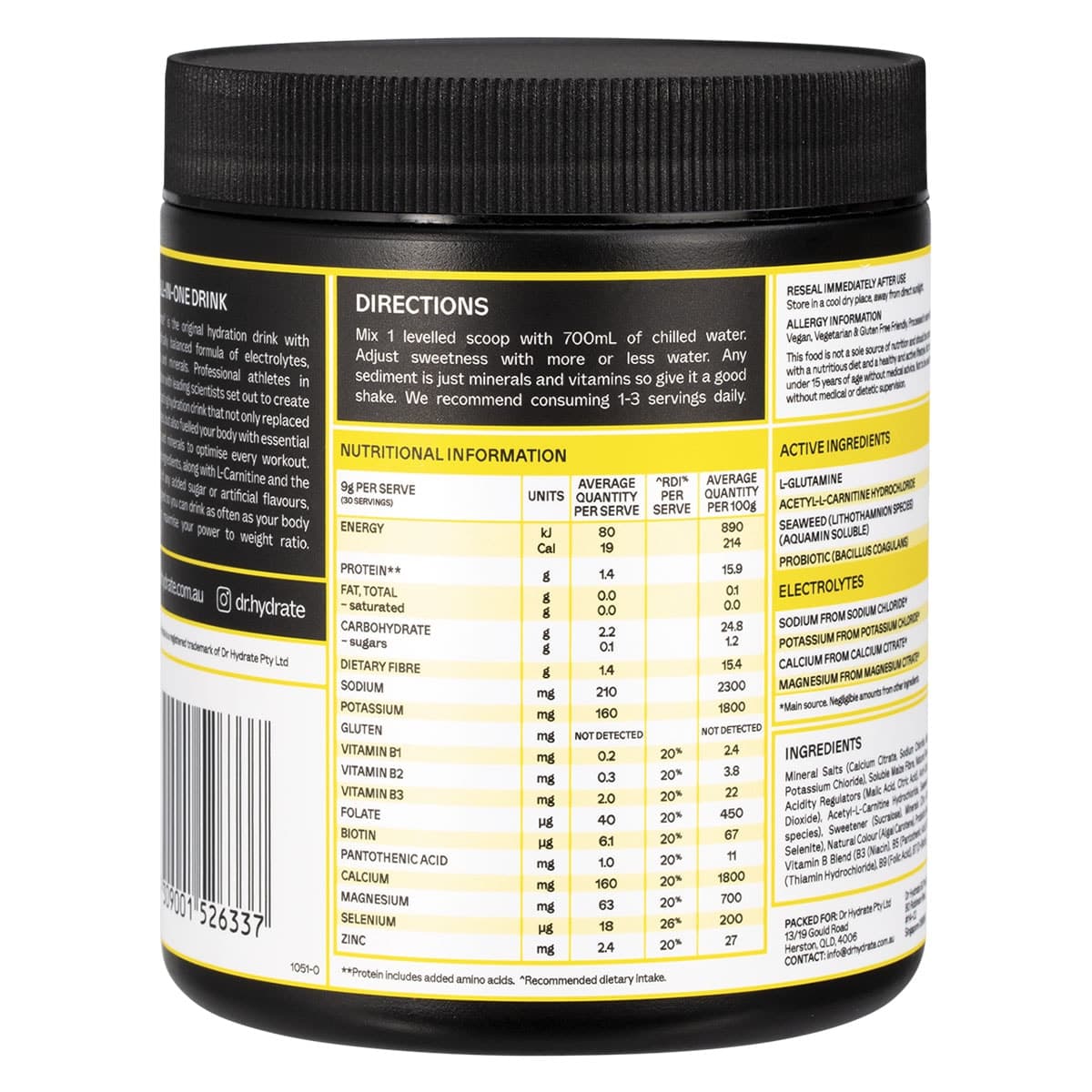 Thumbnail Dr. Hydrate All-In-One Hydration Drink Yuzu Lemon 270g