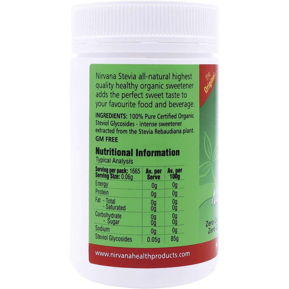 Thumbnail Nirvana Organics Pure Stevia Extract Powder 100g