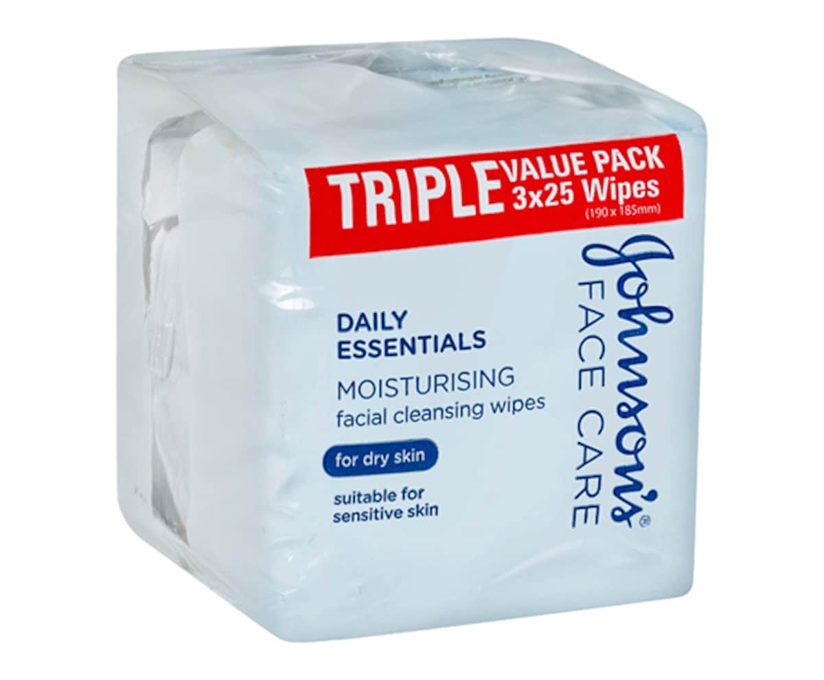 Thumbnail Johnsons Moisturising Facial Cleansing Wipes for Dry Skin 25 x 3 Pack