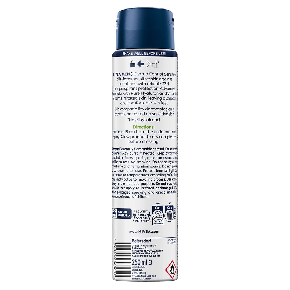 Thumbnail Nivea Men Derma Control Sensitive Anti-Perspirant Aerosol 250ml