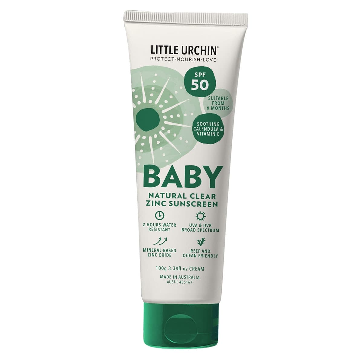 Thumbnail Little Urchin SPF 50+ Baby Natural Clear Zinc Sunscreen 100g