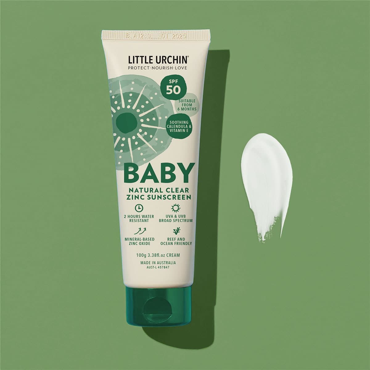 Thumbnail Little Urchin SPF 50+ Baby Natural Clear Zinc Sunscreen 100g